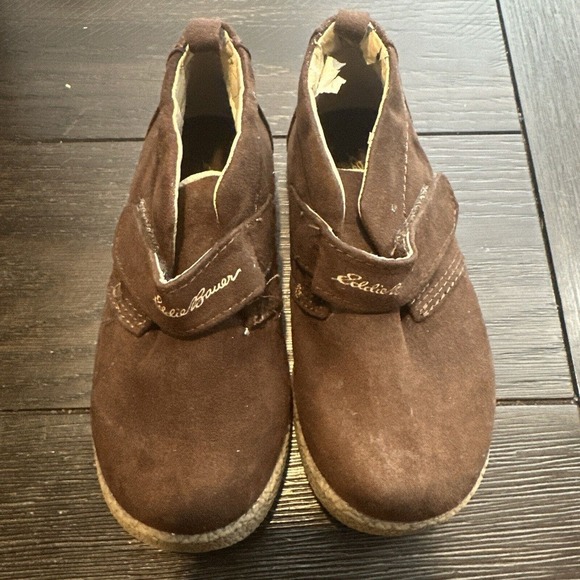 Eddie Bauer Other - Eddie Bauer Brown Suede Boots Toddler Top slider Size 9